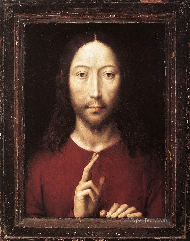 Christ Giving His Blessing 1481 religious Hans Memling Oil Paintings